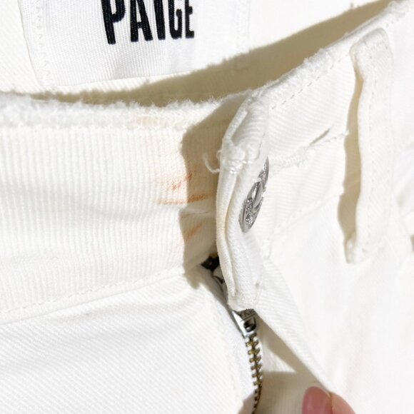 NWT PAIGE Cindy High Rise Cropped Straight Jeans in Tonal Ecru size 27 - Picture 5 of 10